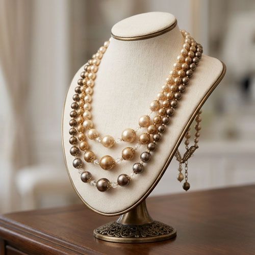 Elegant Vintage Faux Pearls & Glass Beads Necklace Elegant Vintage Faux Pearls & Glass Beads Necklace