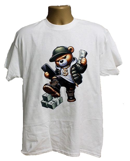 Bear with Money Stacks Graphic Tee