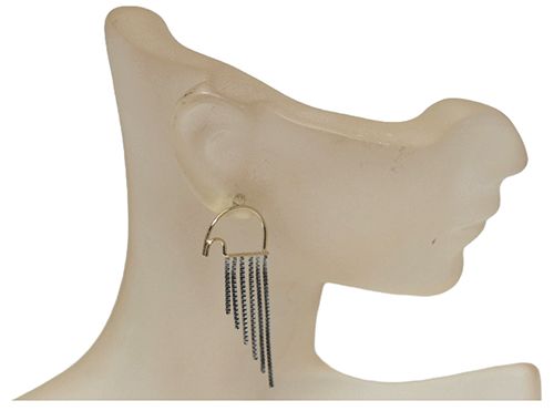 Gold & Sterling Silver Fringe Earrings Gold & Sterling Silver Fringe Earrings