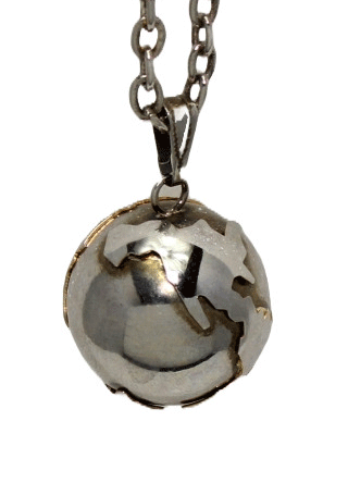 Antique Silver Globe Statement Necklace