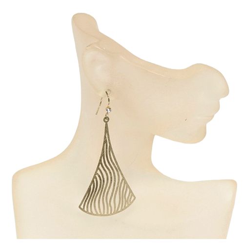 Brass Triangle Gold Tone Earrings