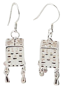 Stepping Cube Sterling Silver Earrings