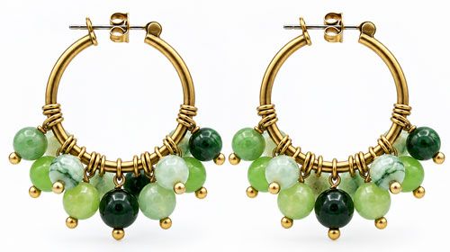 Artisan Green Beaded Cluster Earrings Artisan Green Beaded Cluster Earrings