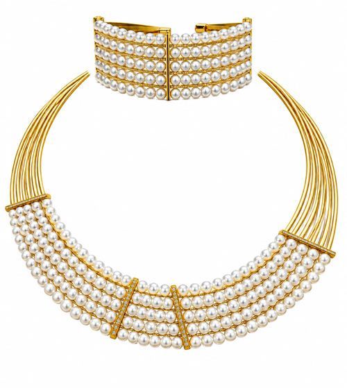 Classic Pearl Statement Choker & Bracelet Set Classic Pearl Statement Choker & Bracelet Set