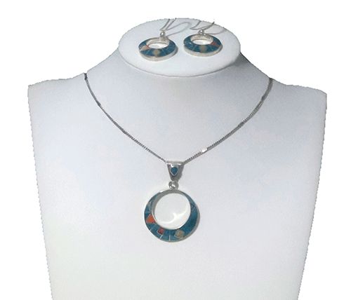 Double Heart Sterling Silver Jewelry Set