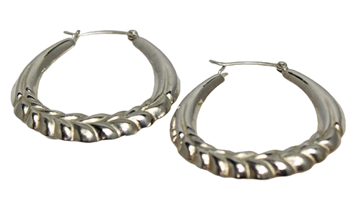 Sculpted Leaf .925 Sterling Silver Saddleback Earrings