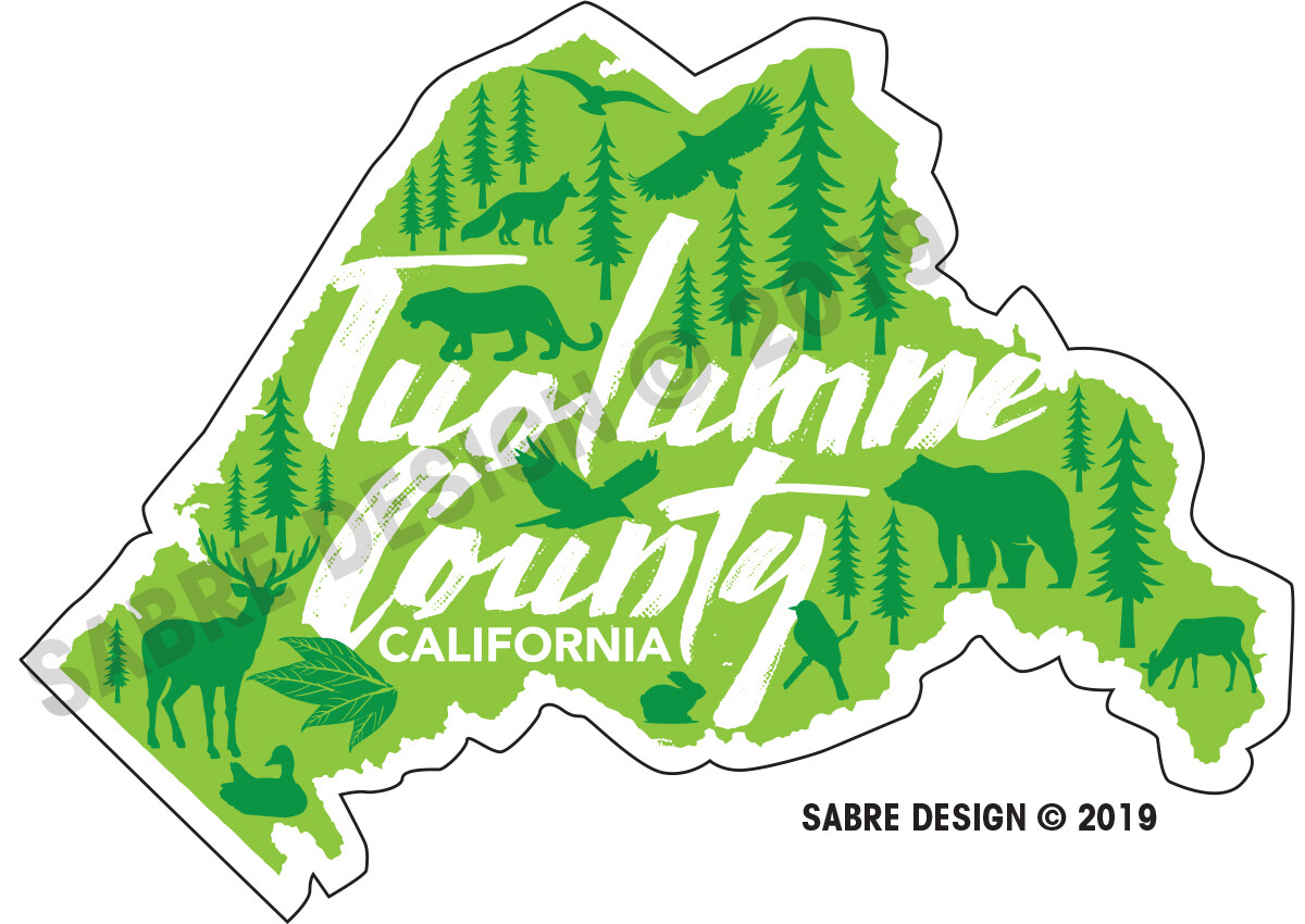 Tuolumne County California Cutout Sticker