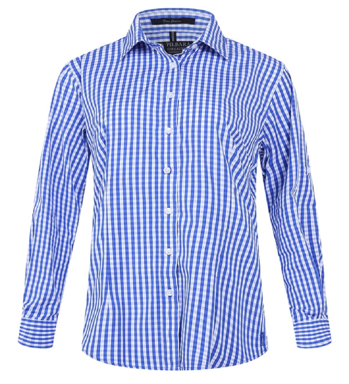Pilbara small check long sleeve shirt