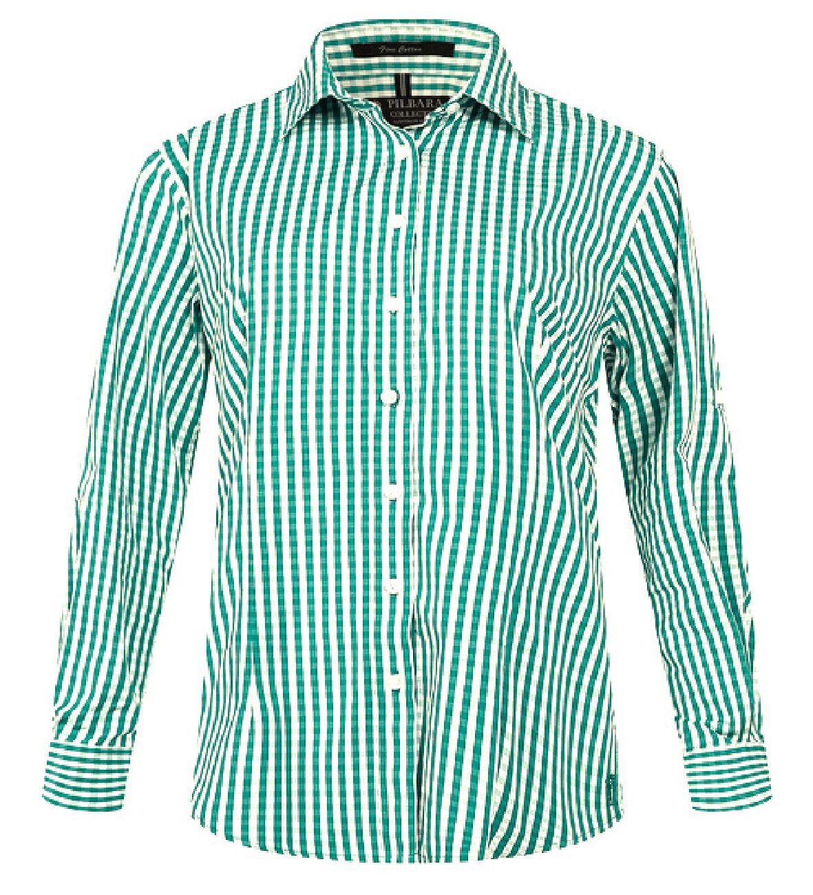 Pilbara small check long sleeve shirt