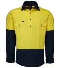 Ritemate 50+ UPF Two Tone L/S Closed Front Vented Work Shirt RM107VCF