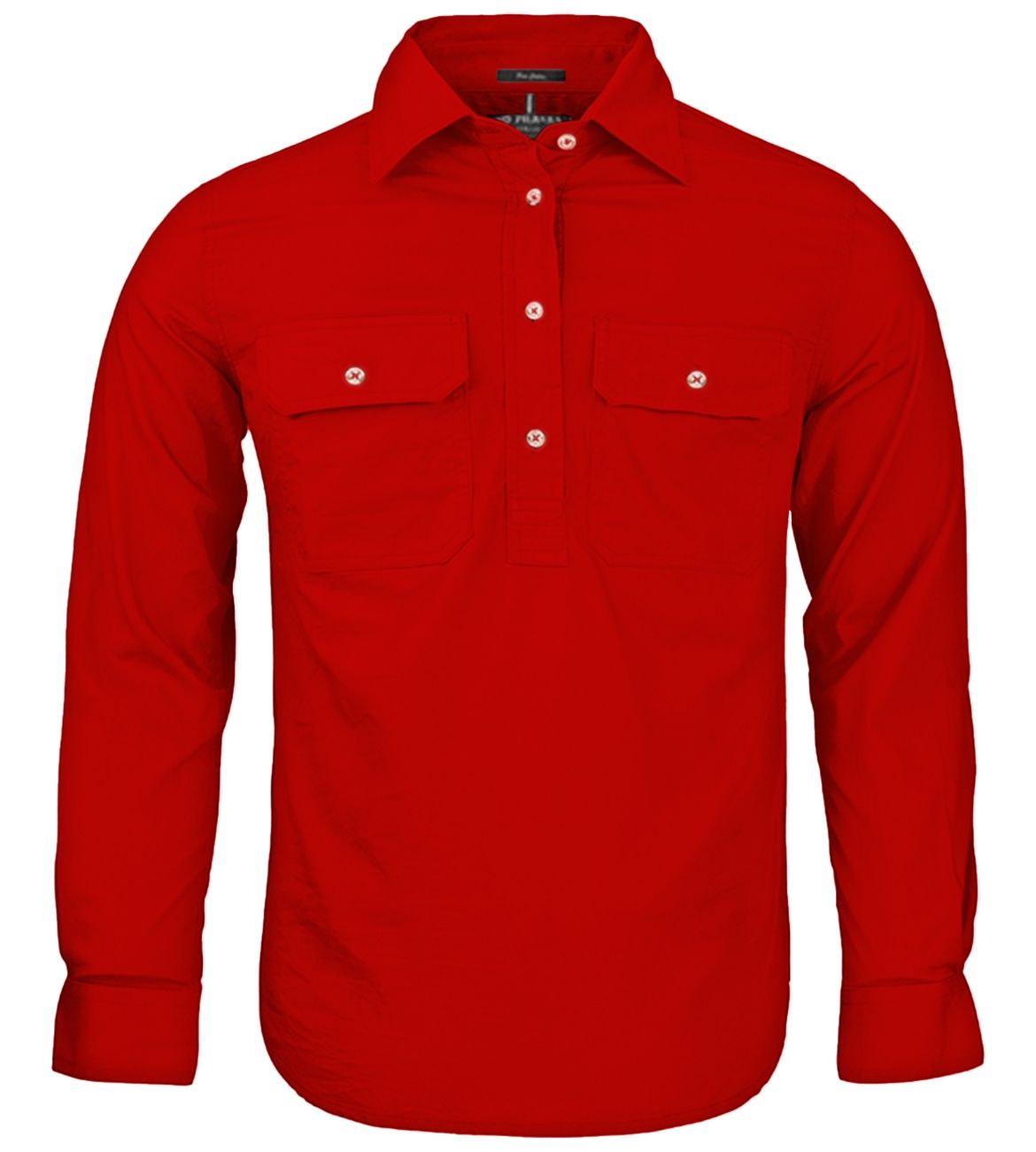 Kids Pilbara C/F Workshirts RM400CF, Colour: Red, Size: 0yrs
