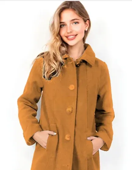 Fly Front  woolen Coat