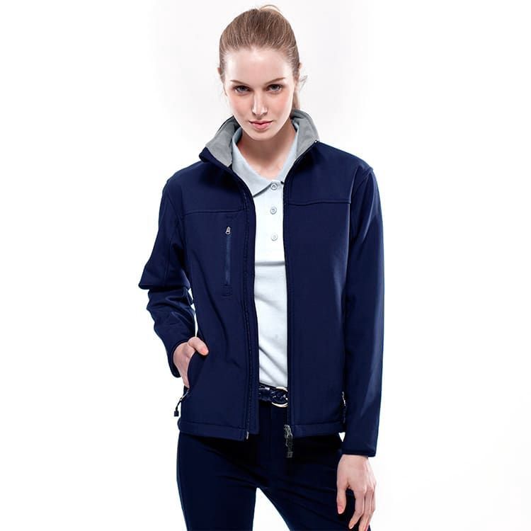 Grace STJ4041 Ladies Layer (Soft Shell) Fleece-lined Navy Jacket