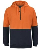 6HVHZONBX Mens HI Vis 1/2 zip Hoodie