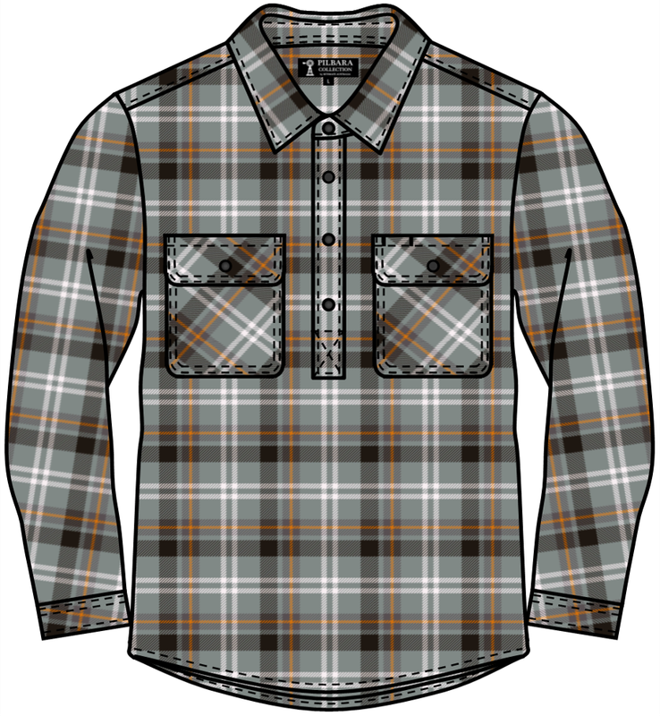 Pilbara RM123FCF Men's Closed Front Flannelette Shirt
