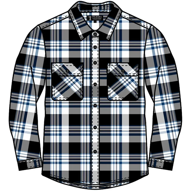 Pilbara RM123FCF Men's Closed Front Flannelette Shirt