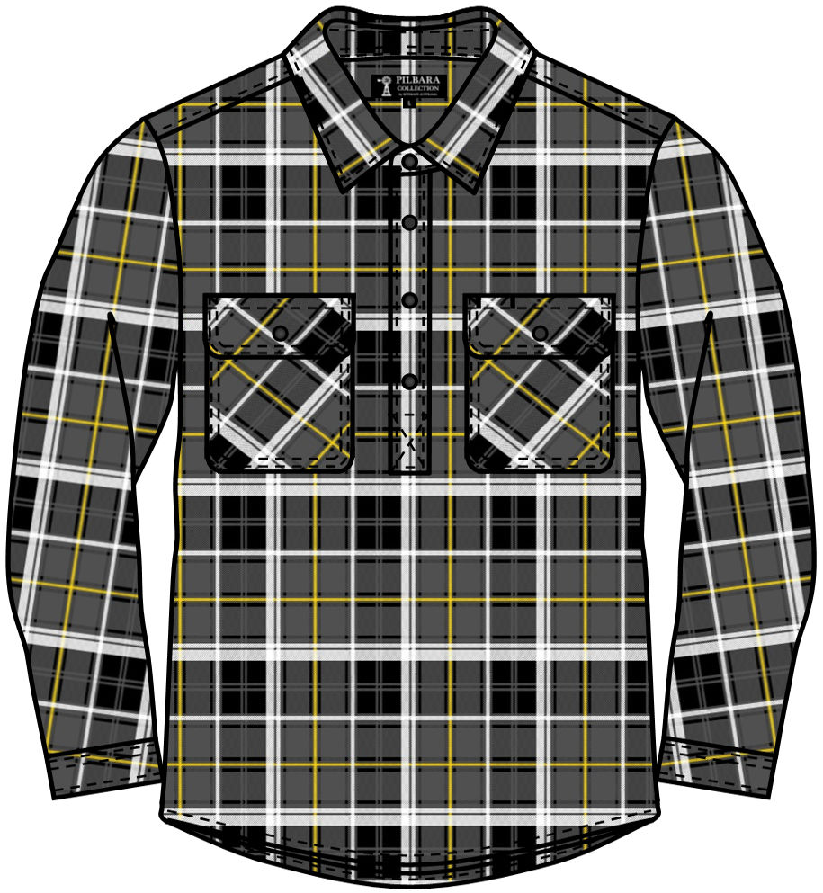 Pilbara RM123FCF Men's Closed Front Flannelette Shirt