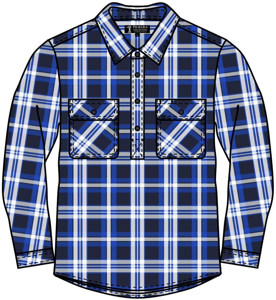 Pilbara RM123FCF Men's Closed Front Flannelette Shirt