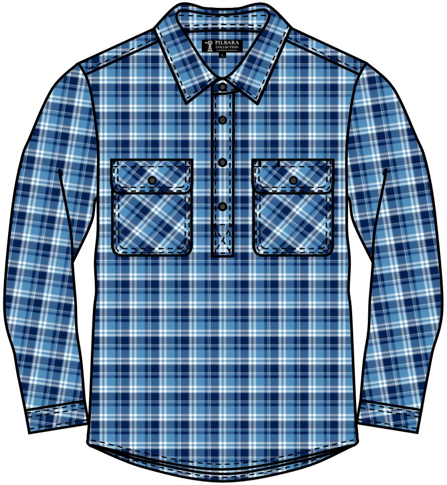 Pilbara RM123FCF Men's Closed Front Flannelette Shirt