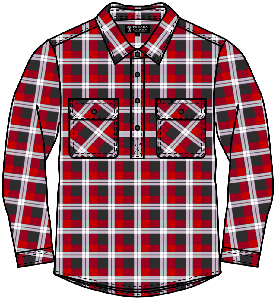 Pilbara RM123FCF Men's Closed Front Flannelette Shirt