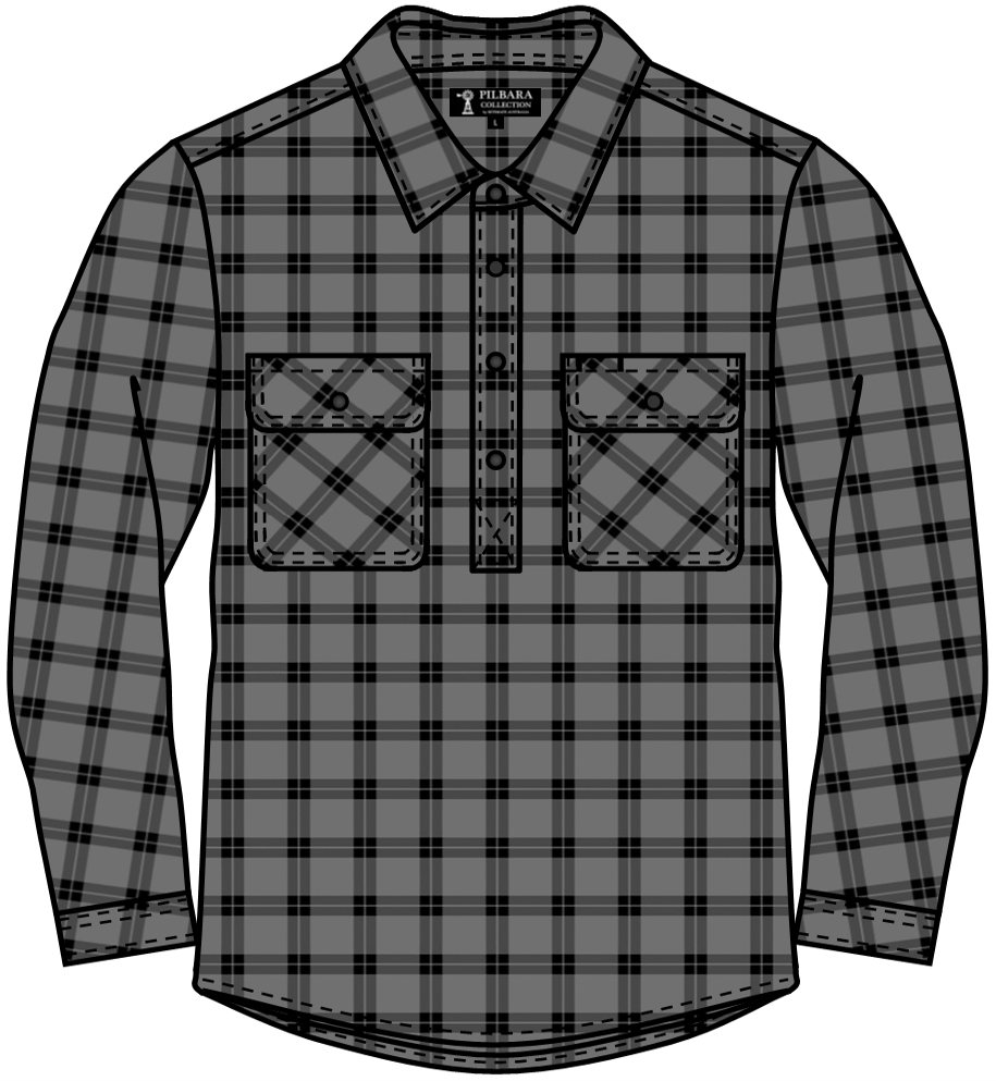 Pilbara RM123FCF Men's Closed Front Flannelette Shirt
