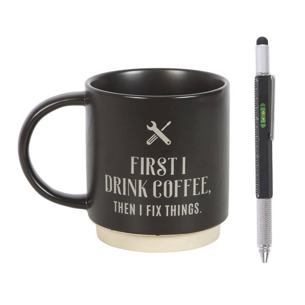 First I Drink Coffee Mug with Multi tool Pen