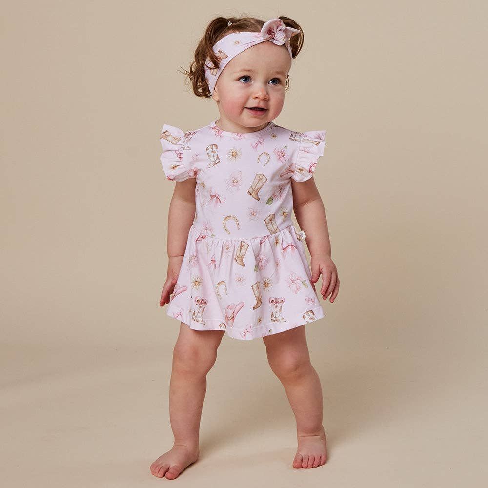 Boots &amp; Bows Short Sleeve Organic Dress
