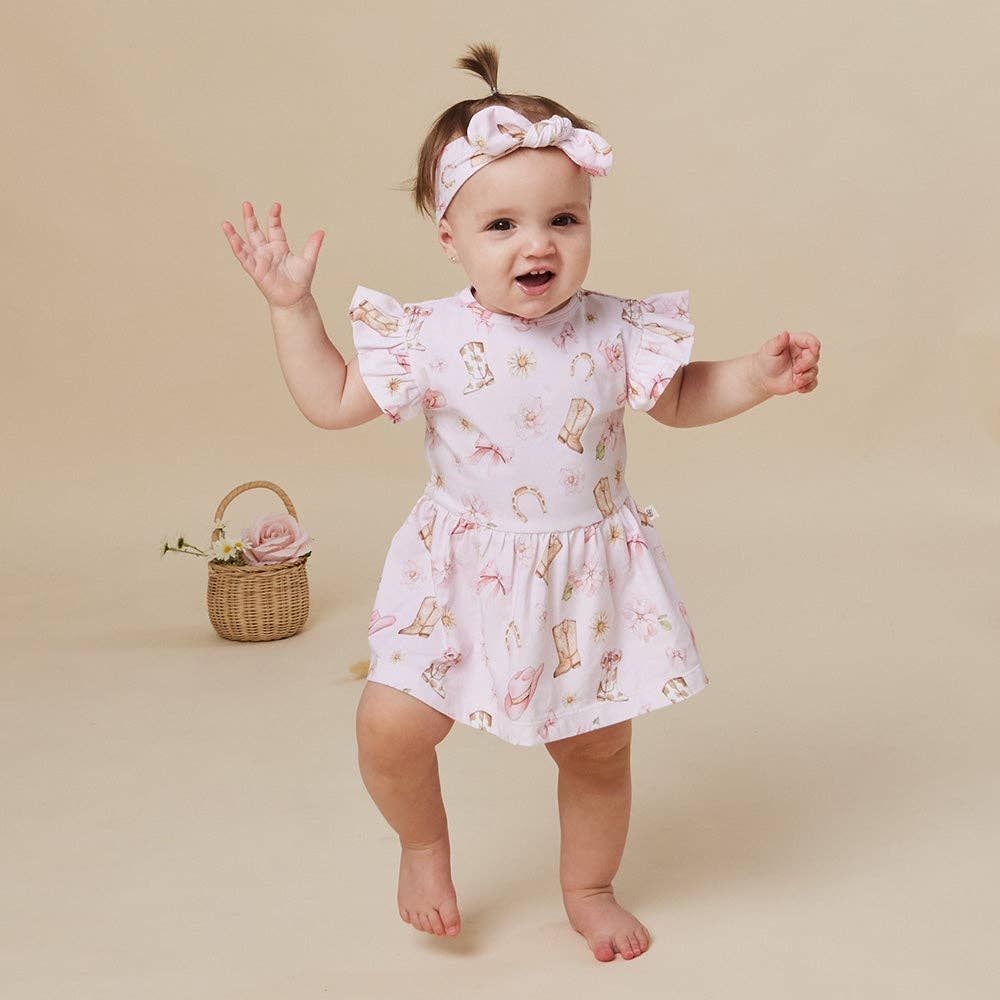 Boots &amp; Bows Short Sleeve Organic Dress