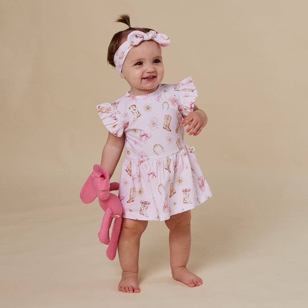 Boots &amp; Bows Short Sleeve Organic Dress