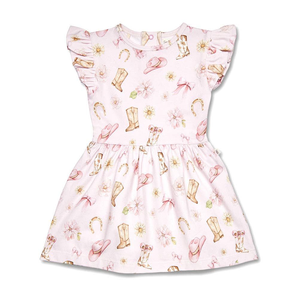 Boots &amp; Bows Short Sleeve Organic Dress