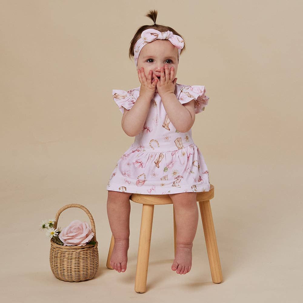 Boots &amp; Bows Short Sleeve Organic Dress