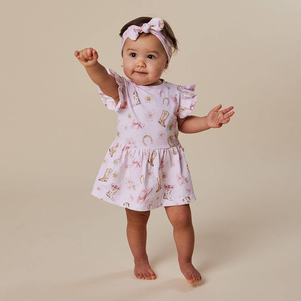 Boots &amp; Bows Short Sleeve Organic Dress