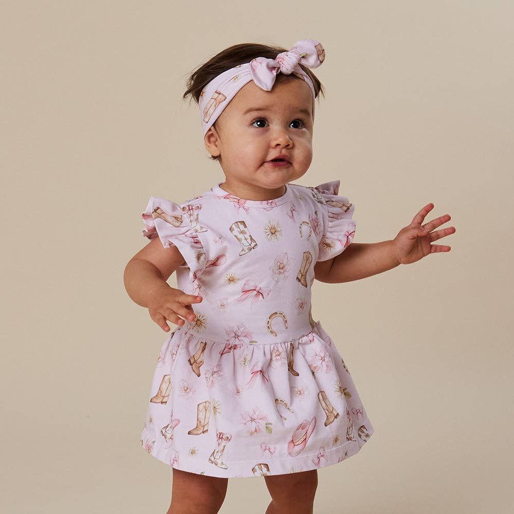 Boots &amp; Bows Short Sleeve Organic Dress
