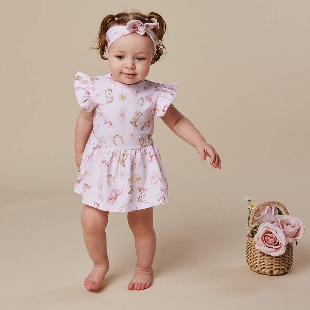 Boots &amp; Bows Short Sleeve Organic Dress