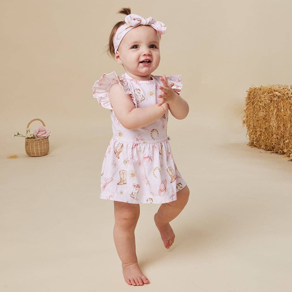 Boots &amp; Bows Short Sleeve Organic Dress