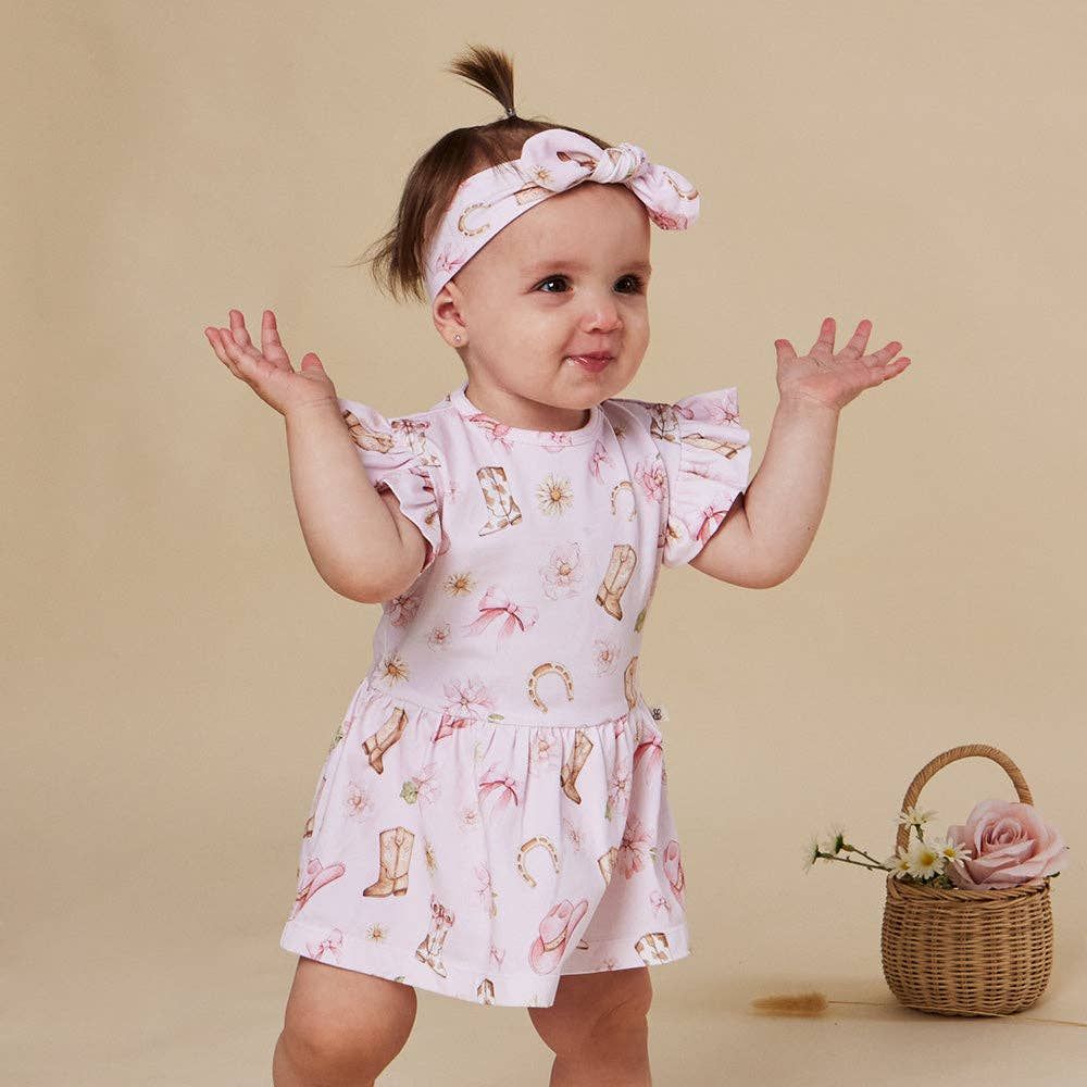 Boots &amp; Bows Short Sleeve Organic Dress