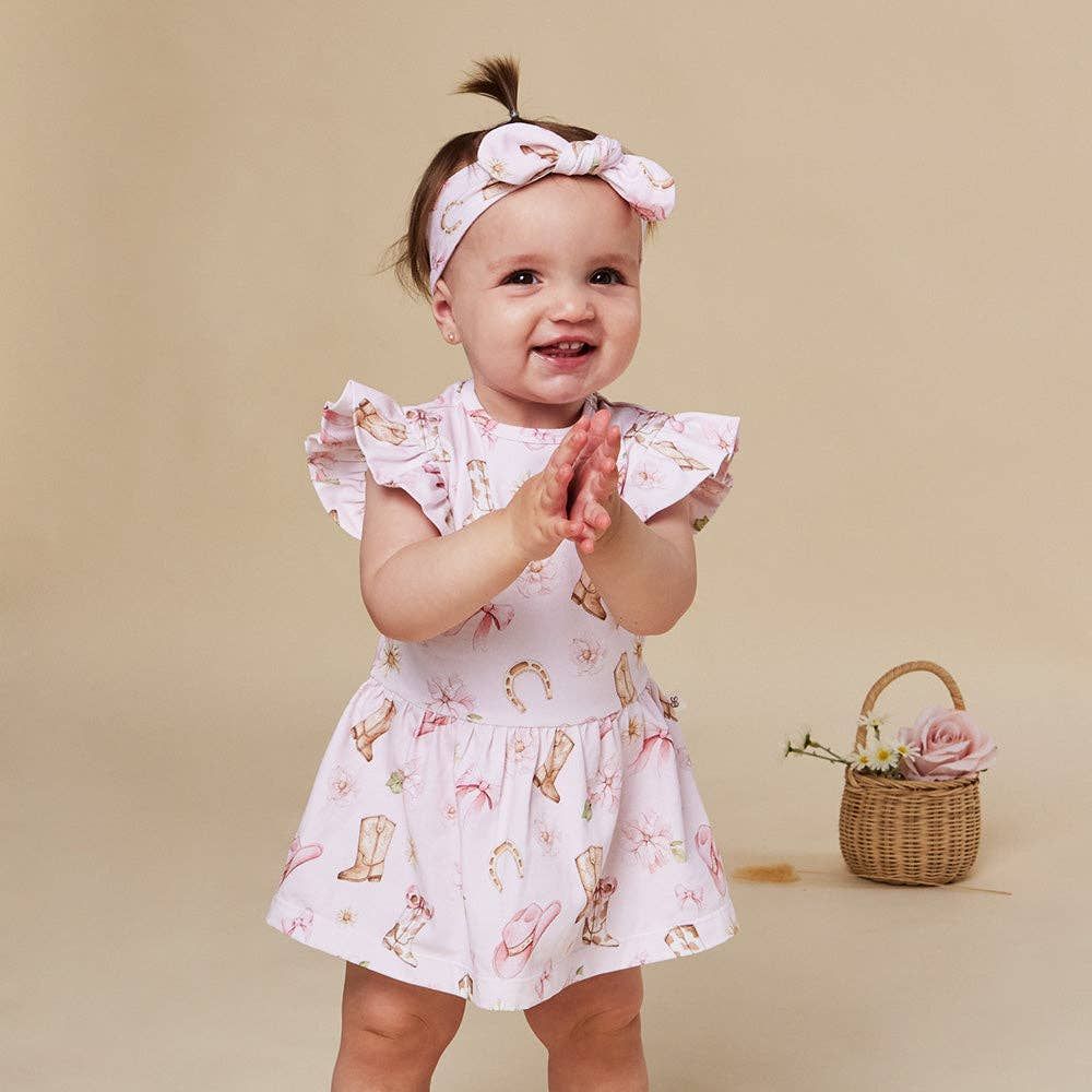 Boots &amp; Bows Short Sleeve Organic Dress