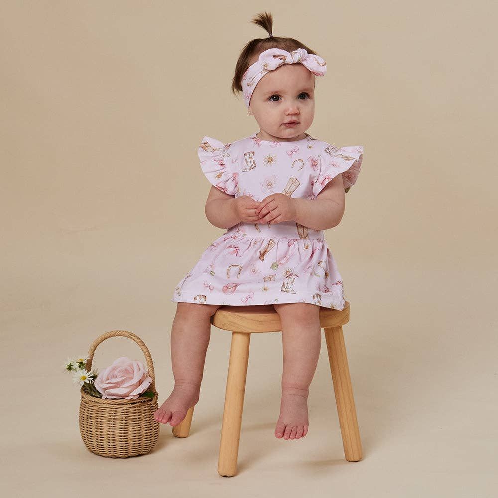 Boots &amp; Bows Short Sleeve Organic Dress