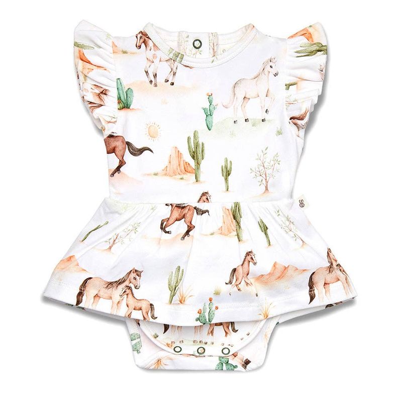 Wild Horses Short Sleeve Organic Dress