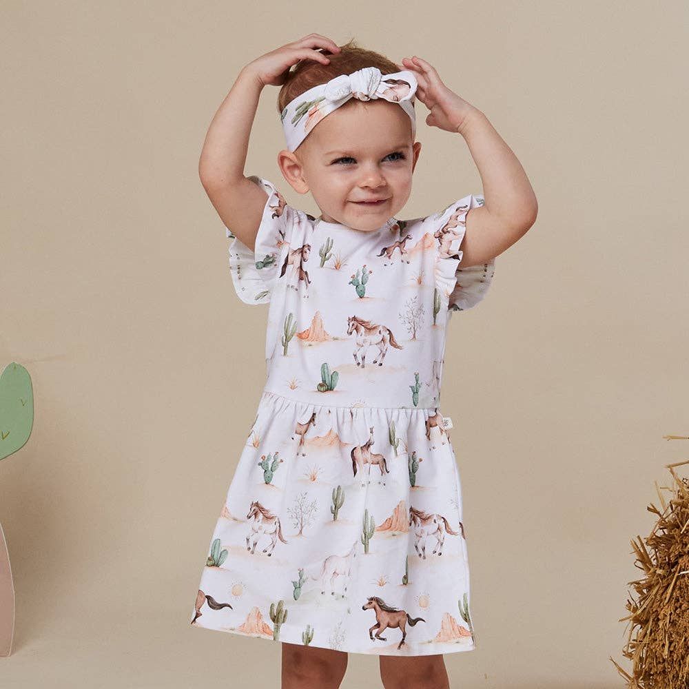 Wild Horses Short Sleeve Organic Dress