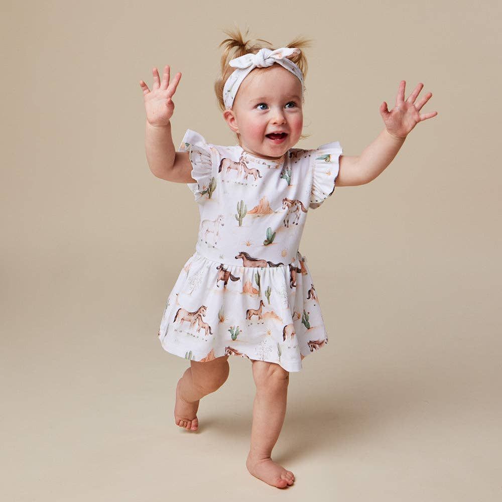 Wild Horses Short Sleeve Organic Dress