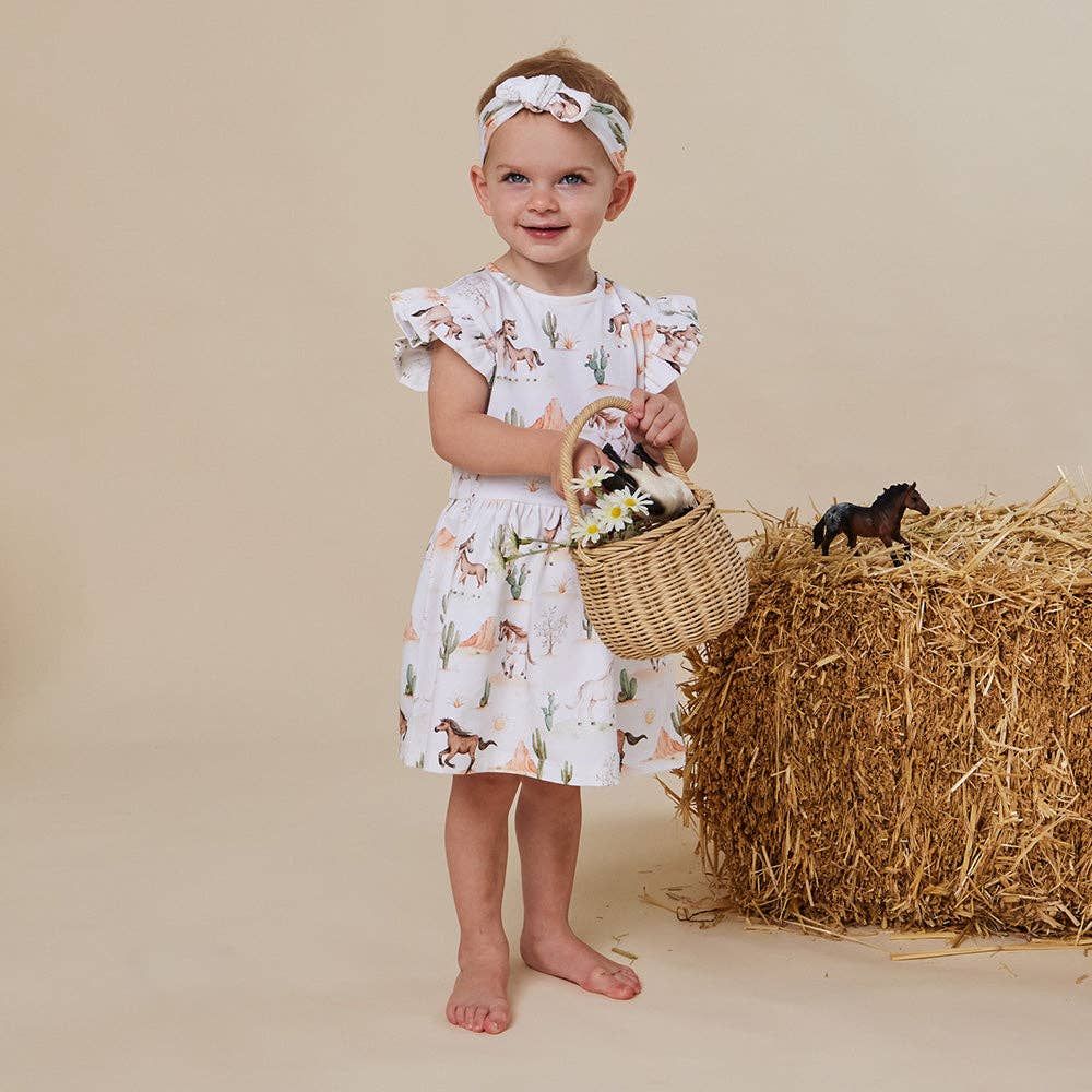 Wild Horses Short Sleeve Organic Dress