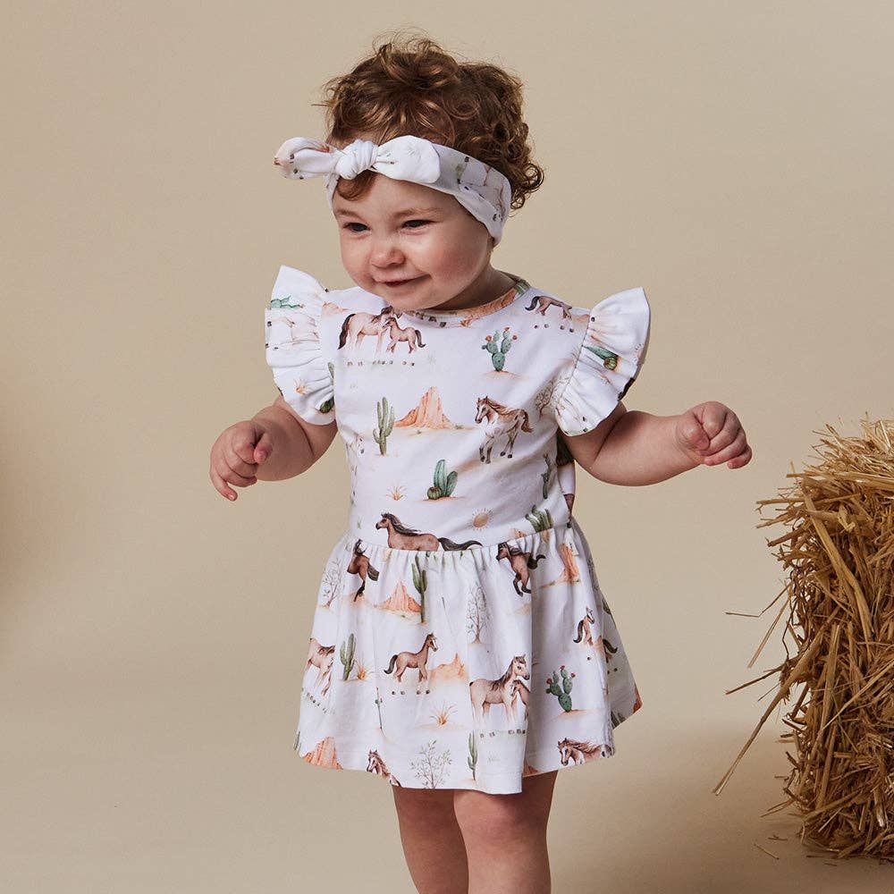 Wild Horses Short Sleeve Organic Dress