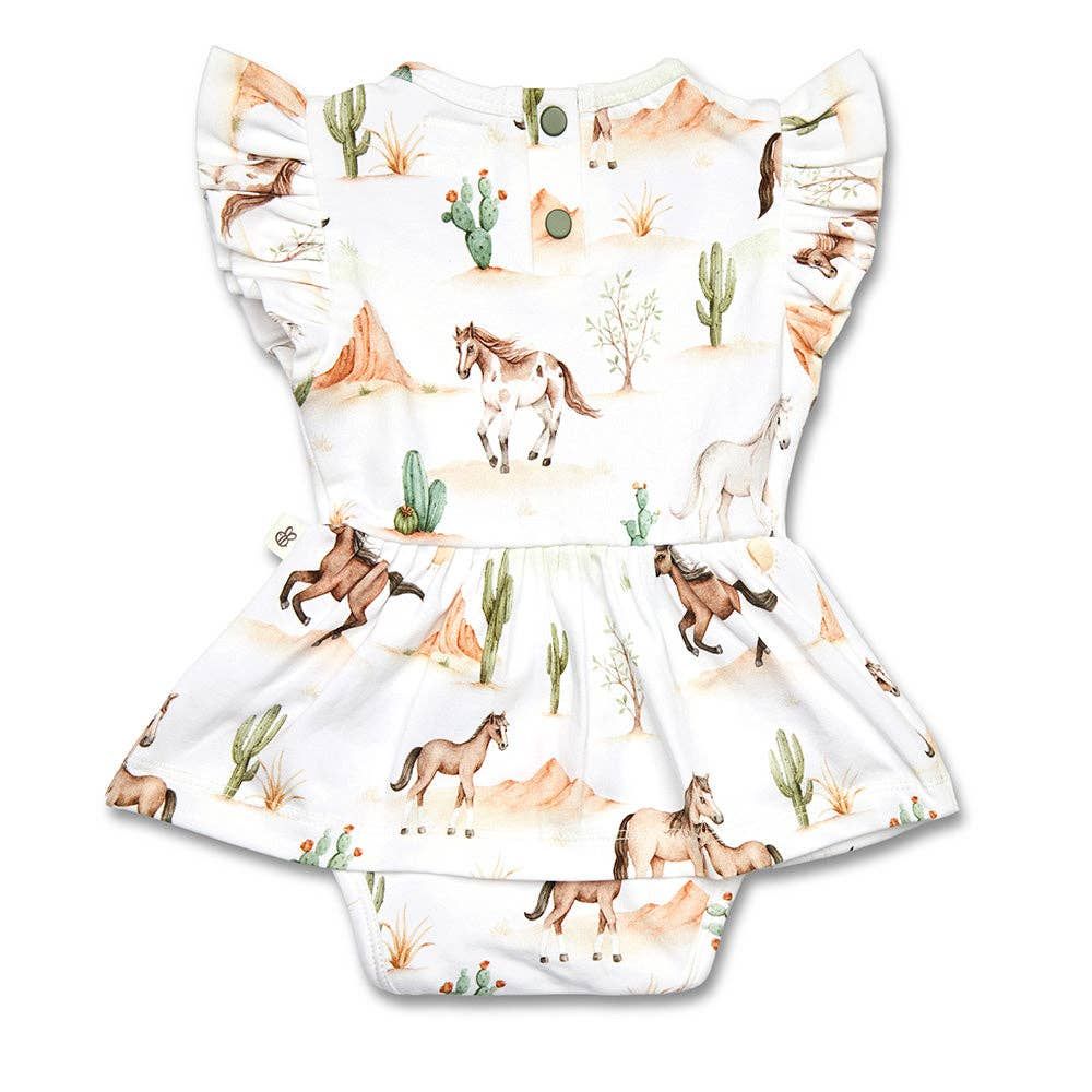 Wild Horses Short Sleeve Organic Dress