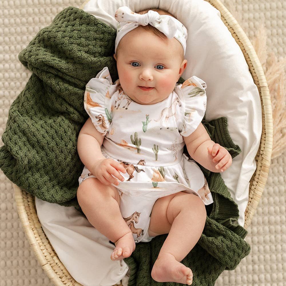 Wild Horses Short Sleeve Organic Dress