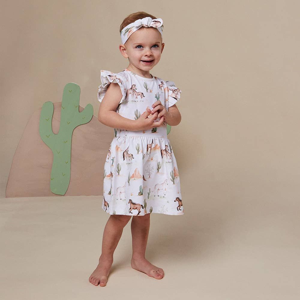 Wild Horses Short Sleeve Organic Dress