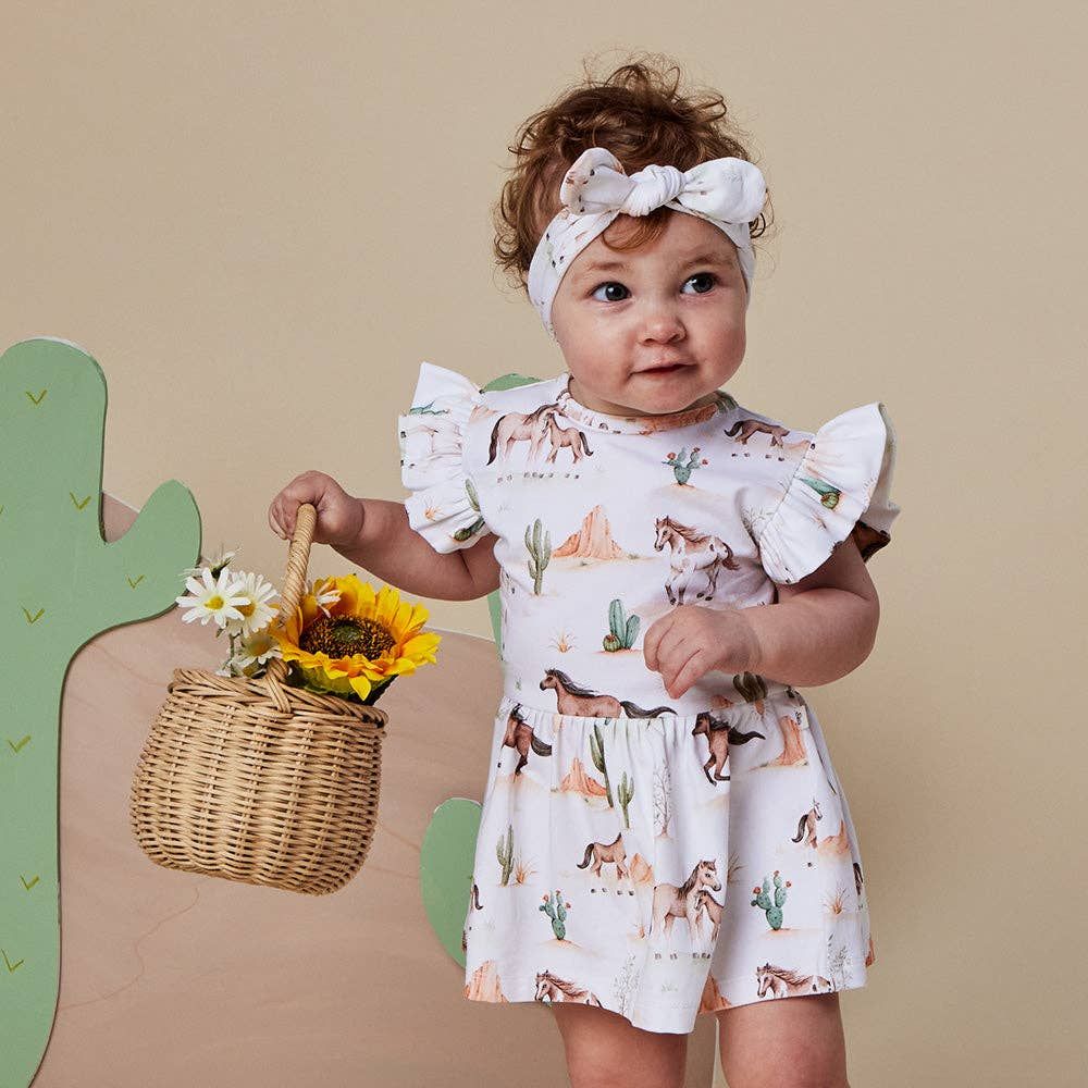 Wild Horses Short Sleeve Organic Dress