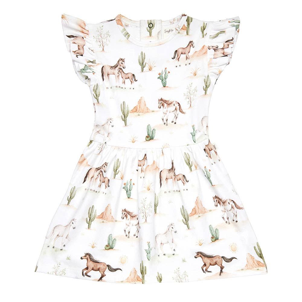 Wild Horses Short Sleeve Organic Dress