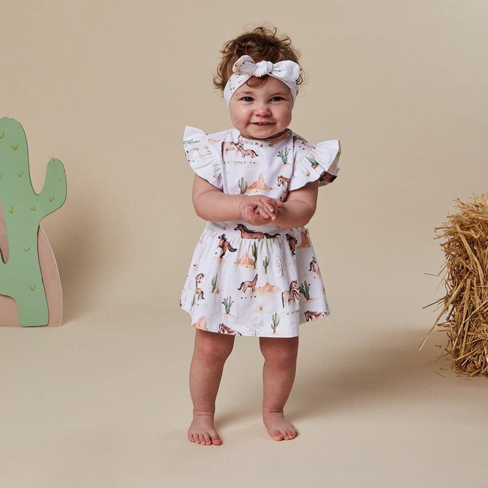 Wild Horses Short Sleeve Organic Dress