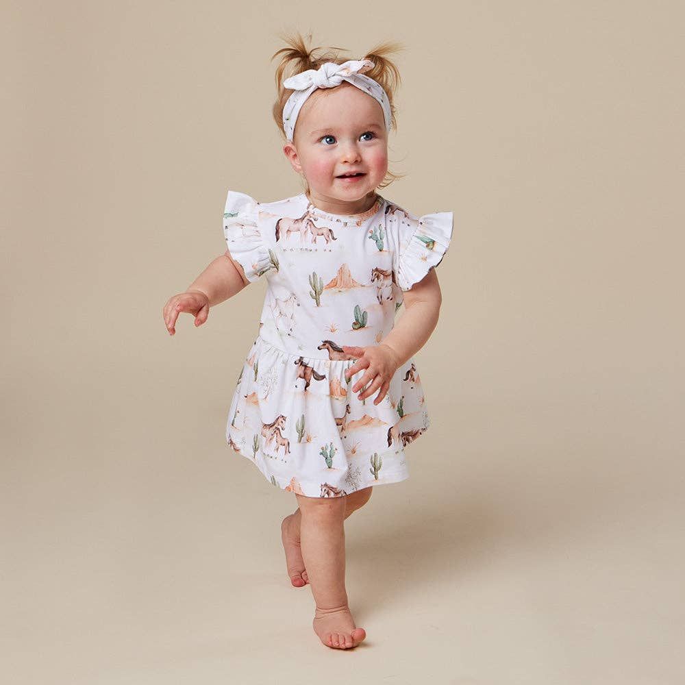 Wild Horses Short Sleeve Organic Dress